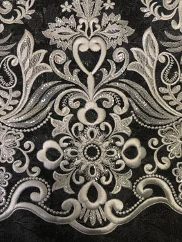 Naujausias Mados Dramblio kaulo Vestuvių Gown Dress Nėrinių Audinio 135cm Plotis Nuotakos Suknelė Nėrinių Farbic Parduoti Kieme
