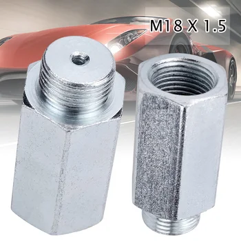 1Pcs M18x1.5 O2-Deguonies Jutiklis Extender Tarpikliu, Nerūdijančio Plieno Decat Vandenilio O2 Extender Metalinės Sidabro Automobilių Reikmenys