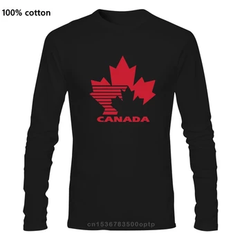 Komanda Kanada Retro 80 ledo Ritulio Logotipas Vyrų Atsitiktinis Medvilnės T Shirts