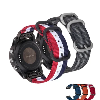 26mm Quick Fit Watchband Garmin Fenix 5X Plius 6X Pro 3 3HR TACTIX DELTA Priedai Nailono Drobės Watchband Garmin Enduro