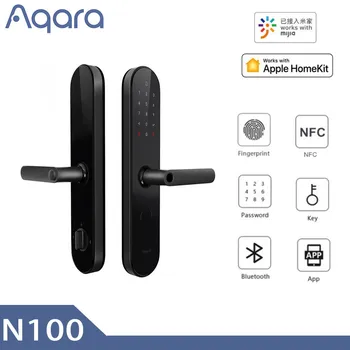 NAUJAS Aqara N100 Smart Durų Užraktas, pirštų Atspaudų Bluetooth Slaptažodį NFC Atrakinti Dirba su Mijia HomeKit Smart Sąsajos