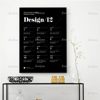 12 Principus, Dizaino UX/UI Iliustruoja, Helvetica Juokinga Meno,Infografika,Plakatas Sienos Meno Spaudinius Namų Dekoras Drobė