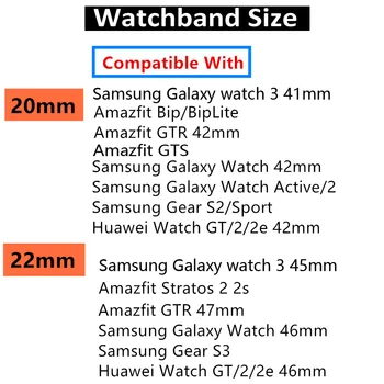 Dirželis Samsung galaxy žiūrėti 3 46mm Pavarų S3 Pasienio amazfit pvp/aktyvi apyrankė 20/22mm žiūrėti band 