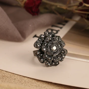 Naujas trijų sluoksnių black rose žavesio moterų gėlė, žiedas, moterų lady naujas šalis žiedas karšto pardavimo dovana klasikinis nemokamas pristatymas