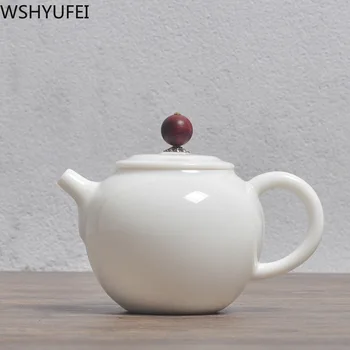 Rankų darbo Prabangūs balti porceliano arbatinukas dramblio kaulo balta arbatinukas arbatos rinkinys Kinų arbatos kambarys etiketas priemonė Namų vyno rinkinys