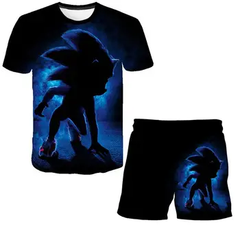 Vaikai Nustatyti Drabužių Animacinių filmų T Shirts Mergina 2021 Sonic - T-shirt Vaikų Drabužiai Berniukams Marškinėlius+trumpas Ziajać 2vnt Paauglių Mergaičių Tee Viršūnės