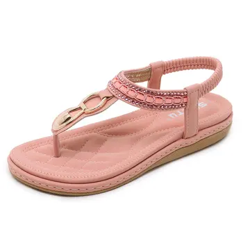 Vasaros bateliai moteris 2021 naujas mados vientisos spalvos patogi moterims, butai sandalai moteriška flip flop metalo paplūdimio sandalai moterims batai