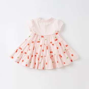 DBJ17484 dave bella vasaros baby girl mielas lankas animacinių filmų spausdinimo suknelė vaikų mados šalis suknelė vaikams kūdikiams lolita drabužiai