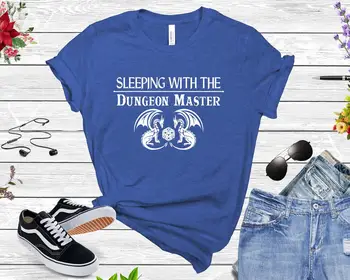 Miega su Dungeon Master T-shirt Marškinėliai Moterims su Sakydamas Požemiai ir Drakonai Žaidimas Atsitiktinis Unisex Viršūnes Dovana Šeimai