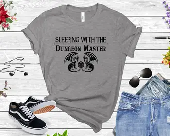 Miega su Dungeon Master T-shirt Marškinėliai Moterims su Sakydamas Požemiai ir Drakonai Žaidimas Atsitiktinis Unisex Viršūnes Dovana Šeimai