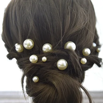 18pcs Pearl Barrettes Zawalcowany Geometrinis Moterų Plaukų Įrašą Hairgrips Plaukų Aksesuarai Mergaitėms Papuošalų Mados Gėlių U-formos plaukų segtukai