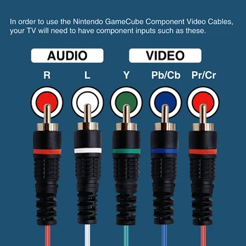 Bitfunx Component Video 5RCA YPbPr Kabelis skirtas Nintendo GameCube NGC Digital AV Išvestis Aukštos Kokybės Vaizdas