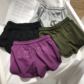 2020 medvilnės spalvotų siuvinėjimo sporto šortai vasarą naujų grynos medvilnės seksualus patogiai namuose šortai ponios fitneso šortai
