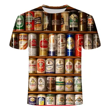 2021 vasaros naują stilių 3D spausdinimo vyriški ir moteriški marškinėliai Kokso butelį alaus butelis elementai atsitiktinis gotikos stiliaus dydžio didmeninės