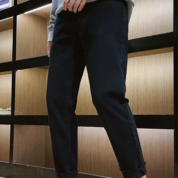 Vasaros Jeans vyriški Slim Mados Plauti vientisos Spalvos Atsitiktinis Džinsus, Kelnes Vyrams Streetwear Laukinių Hip-Hop Džinsinio audinio Kelnės Mens 27-36