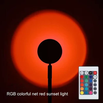 NAUJAS Nuotolinio Valdymo RGB Saulėlydžio Projekcija Lempos Vaivorykštės Atmosfera Led Siena Šviesos Namuose Miegamasis Parduotuvė Fone Sienų Apdaila