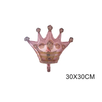 50pcs/daug Mini Rose Gold Aliuminio Folija Karūna Balionai 30X30CM Kūdikių Dušas Vestuvių, Gimtadienio Dekoracijas Priedai