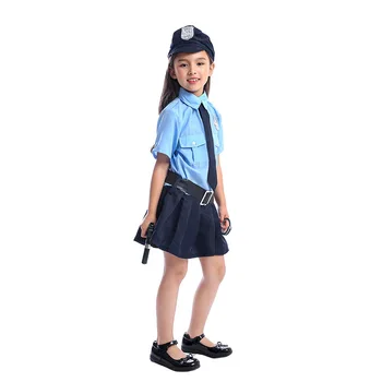 2021 Policijos Pareigūnas Kostiumas Cosplay Mergaičių Helovinas Kostiumas Vaikams Vaikų Dienos Šalis Dress Aukštyn