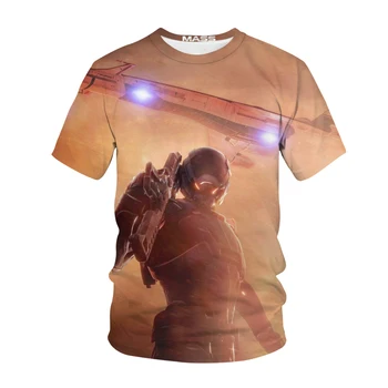 Mass Effect 4 T-Shirt Šaudymo Žaidimas 3D Atspausdintas Streetwear Vyrai Moterys Mados O-Neck T Shirt Negabaritinių Tees Viršūnes Harajuku Drabužiai