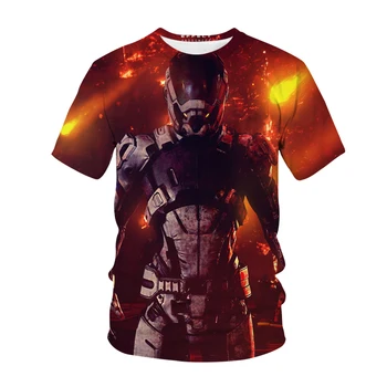 Mass Effect 4 T-Shirt Šaudymo Žaidimas 3D Atspausdintas Streetwear Vyrai Moterys Mados O-Neck T Shirt Negabaritinių Tees Viršūnes Harajuku Drabužiai