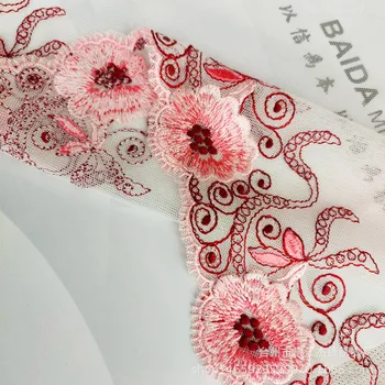 2Yards Gėlių LaceTrim Vestuvių Suknelė Rožinės spalvos Nėrinių Juostele Audinio Aplikacijos Baby 