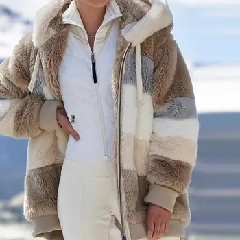 2020 m., moterų Žiemos striukė Pliušinis kratinys užtrauktukas kišenėje žiemos Gobtuvu striukė retro prarasti ilgomis Rankovėmis Plius Dydis Moterų Top Coat