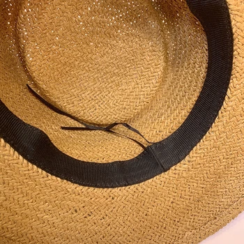 2021 M. Vasarą Moterys Masto Kraštų Šiaudų Skrybėlę Mados Chapeau Paille Lady Saulės Skrybėlės Vairininko Kviečių Panamos Paplūdimys Skrybėlės Chapeu Feminino Kepurės