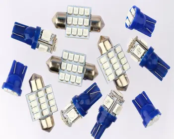 11pcs Mėlynas Apšvietimas LED Lemputės, Vidaus apšvietimo Paketas Rinkinį, Skirtą 