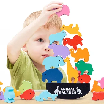 Medinė Dėlionė Žaislas Gyvūnų Balansas Mokymo Žaidimo Rinkinį Švietimo Ikimokyklinio Žaislas Blokai Vaiko Mokymosi Žaislai Vaikams Dovanų