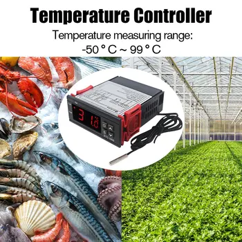 STC-1000 Skaitmeninis Termostatas, Inkubatorius Temperatūros Reguliatorius Du reliniai išėjimai LED 110V, 220V, 12V 24V 10A Šilumos Cool