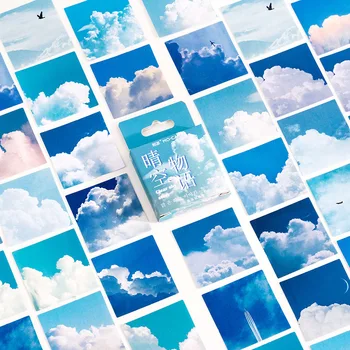 46 vnt./dėžė, mėlynas dangus debesis Dekoratyviniai Lipdukai Scrapbooking 