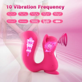 10 Dažnio Čiulpti Vibratorių ir Vibratoriai Moterims Klitoris Galingas Stimuliatorius, Makšties Spenelių Gyvis Gyvūnų Voverė Sekso Žaislai