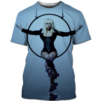 NISDCIHD Superžvaigždė Lady Gaga Mados T-shirt 3D Spausdinimo Star vyriški Music Tee Hip-Hop vyriški Marškinėliai Seksuali Dainininkė Streetwear