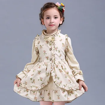 Vaikų Mergaičių Drabužių rinkinius, 2021 m. pavasarį nauja mergina, Retro palto + suknelė dviejų dalių kostiumas rusijos palace ispanijos princesė vaikų kostiumas