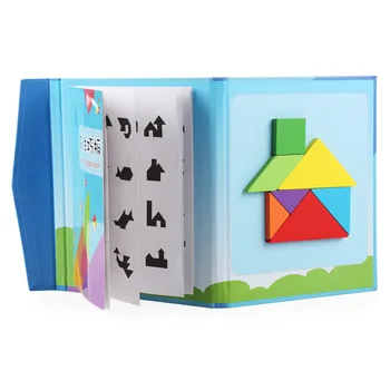 Ikimokyklinio Amžiaus Pradžioje Mokymosi Švietimo Vaikai Bay Magnetinė Dėlionė Vaikams, Žaislai, Knygos Magnetinės Plokštės Spalvą Knyga Tangram Dėlionės Valdyba