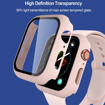 Stiklas+Case+Diržu, Apple Watch band 44mm 40mm 38mm 42mm 44 mm Silikono Sporto smartwatch apyrankę iWatch 