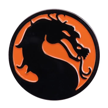 Mortal Kombat Emalio Pin Panikos Parkas Ženklelis dragon Logotipas Sagė arcade kovos žaidimas fandom papuošalai