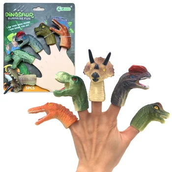 5VNT Mini Dinozaurų Nešiojamų Animacinių filmų Dinozaurų Piršto Lėlių Pirštai Žaislas, Lėlė Baby Anksti Švietimo Vertus, Istorija, Žaislai Vaikams