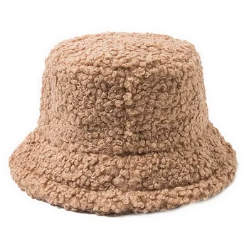 Ėriukų Dirbtiniais Kailiais Kibiro Kepurę Sutirštės Šiltas Meškiukas Aksomo Žiemos Skrybėlės Moterims Lady Bob Panama Lauko Pliušinis Žvejys Skrybėlę