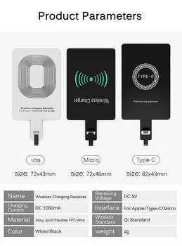 Micro USB C Tipo Universalus Greitai Belaidžio Kroviklio adapteris, Skirtas 