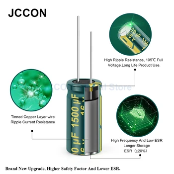 JCCON Aliuminio Elektrolitinių Kondensatorių 25V10000UF 18x35 Aukšto Dažnio Low ESR Kondensatoriai