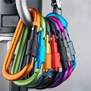 8cm Multi-spalvotas Aliuminio Lydinys Karabinai D-Žiedas Key Chain Įrašą Kempingas paketų prižiūrėtojų raktinę Snap Kablys Lauko Travel Kit