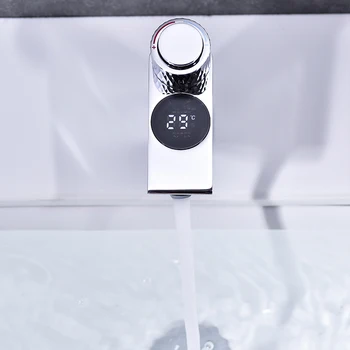 LED Žvalgybos Temperatūros Skaitmeninis Ekranas Maišytuvas Vonios kambarys Kieto Žalvario 