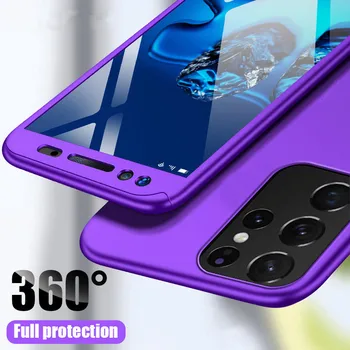 360 Visiškai Padengti Telefono dėklas skirtas Samsung Note 20 Ultra 8 9 10 Pro PC Apsauginis Dangtelis Skirtas Samsung S20 S21 Ultra FE S8 S9 S10 Plius
