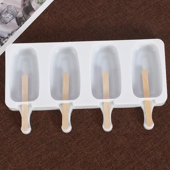 Ledų Pelėsių, 4 Skylės Su Popsicle Stick Silikono Forma