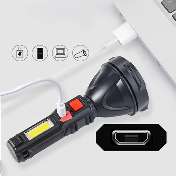 XANES 2000lm Žibintuvėlis COB Sidelight USB Įkrovimo Portable LED Žibintuvėlis Galingas Prožektorius Kempingas Žibintų Lempos Paieška