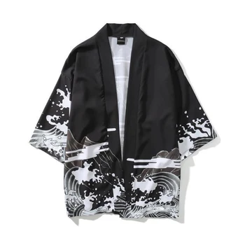 Vyrų samurajus kostiumo kimono apranga striukė vyrai kimono marškinėliai yukata haori Japonų kimono megztinis vyrams haori yukata