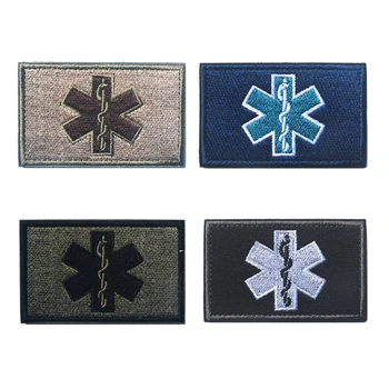 JAV JAV Vėliava/EMT Star Gyvenimo Siuvinėjimo Pleistras Paramedic Medikas Medicinos Pagalbos Kryžiaus Karinės Vietomis Siuvinėta Emblema Ženklelis