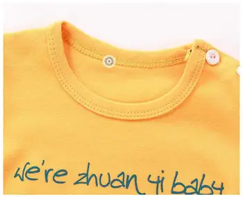 Rudens Stilius Vaikų Medvilnės Dugno Marškinėliai ilgomis rankovėmis T-shirt Baby Atsitiktinis Animacinių filmų Apvalios Kaklo Viršūnes Berniukų Apatiniai Outwear
