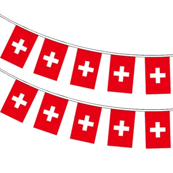 Xvggdg 30pcs/set Šveicarija starta šaligatvio Vimpelas String Reklama šveicarijos Vėliava Starta Festivalis Šalis Atostogų